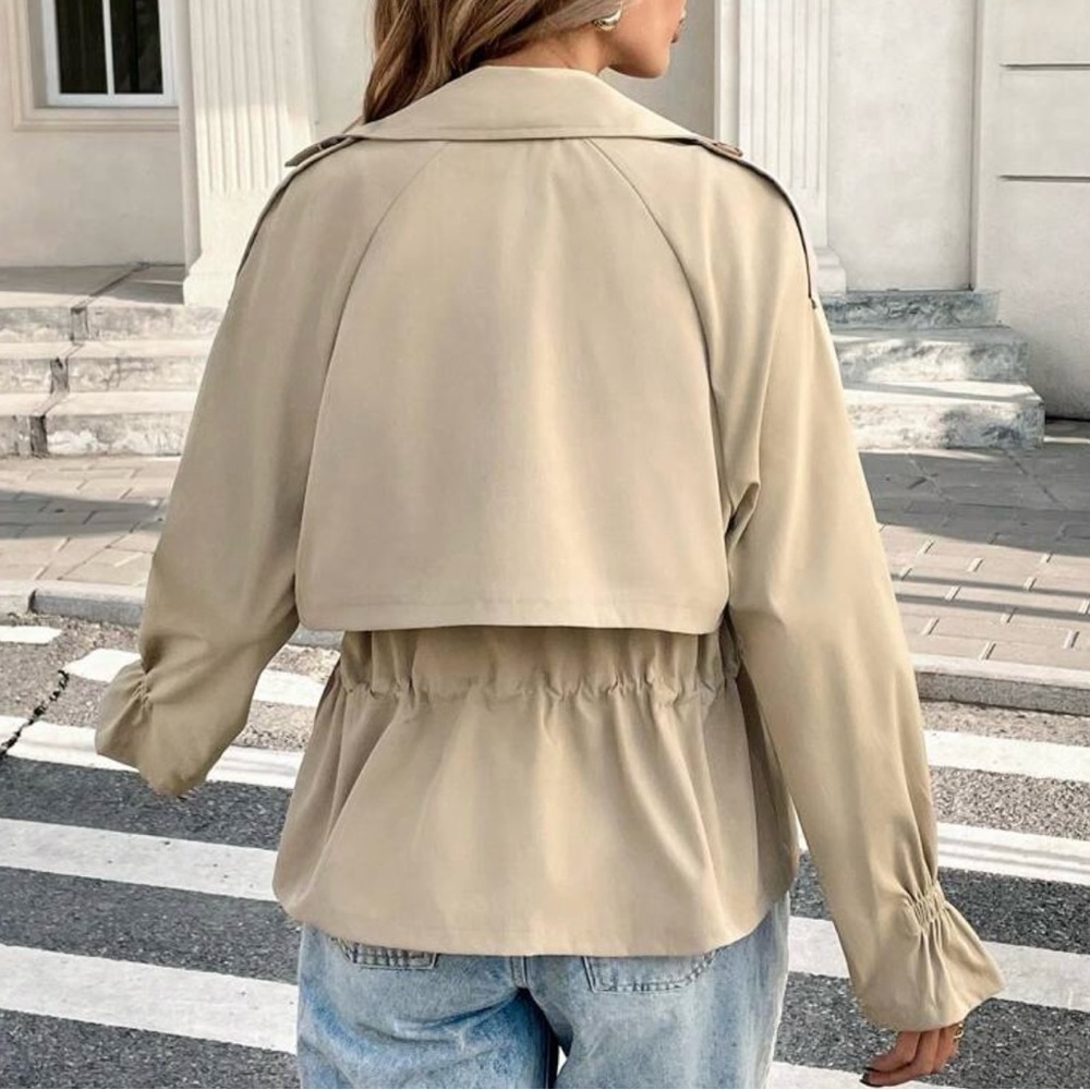 Women's Beige Trench Jacket - Picture 4 of 13